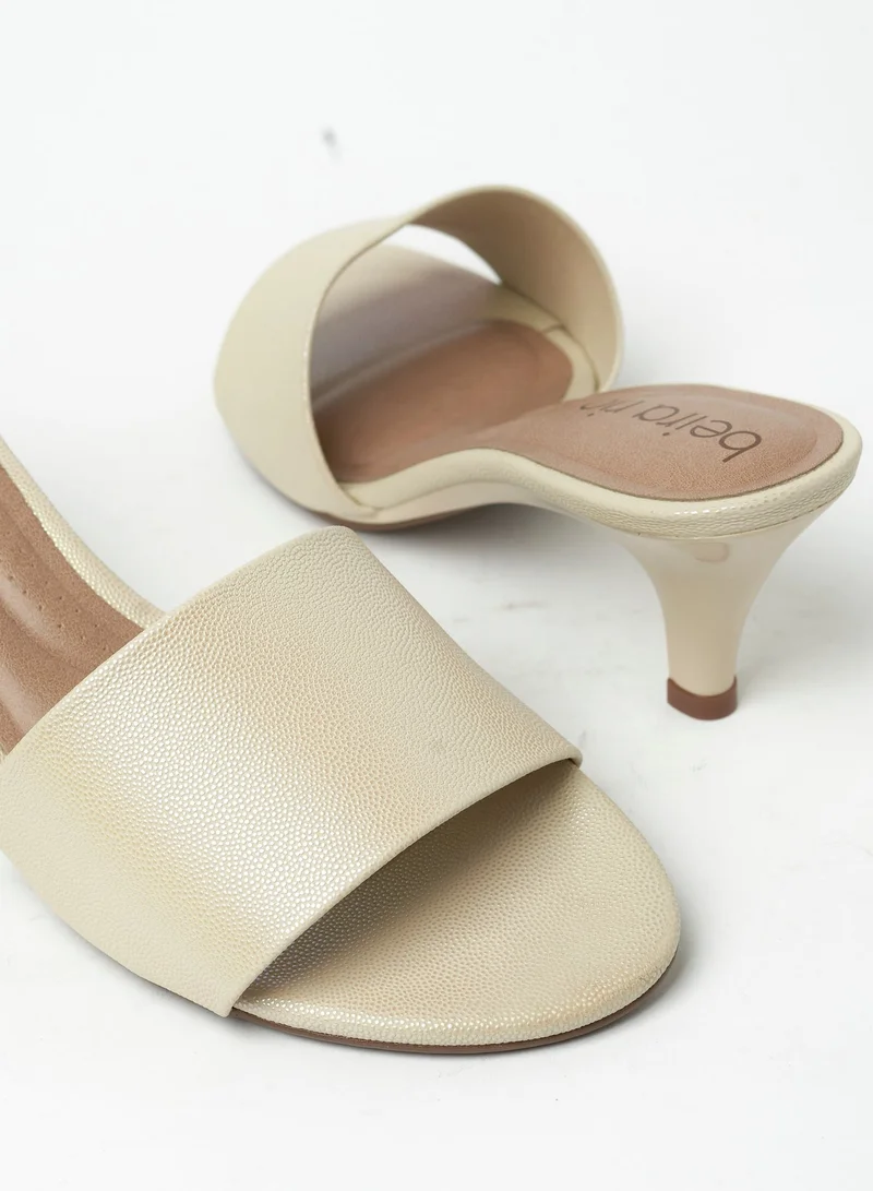 Beira Rio Cream Heels Sandal for Women – Stylish Ladies Heel Sandals & Sling Back Heels for Girls for Women | Best Price UAE