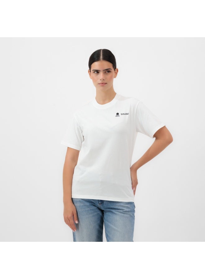 Tolou Unisex Graphic White T-shirt 'My eyes on you' - Image 3