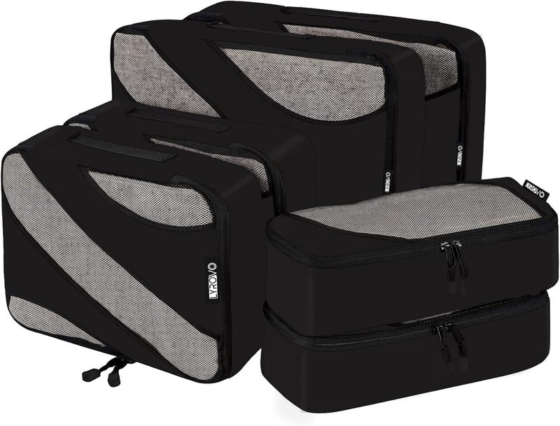 Lyrovo Nylon 6 Set Packing Cubes 3 Various Sizes Travel Luggage Packing Organizers Accessories - Image 1