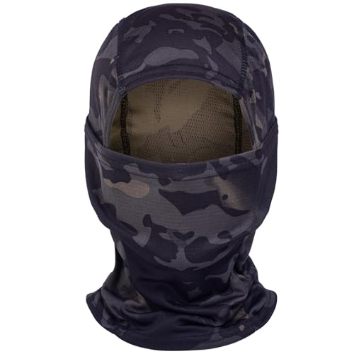 CAMOTER Camo Balaclava Ski Face Mask UV Protector for Man and Women Hunting Fishing Motorcycle Windproof&Military Tactical (Polyester, Camo CP Black) - Image 2
