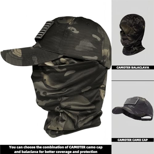 CAMOTER Camo Balaclava Ski Face Mask UV Protector for Man and Women Hunting Fishing Motorcycle Windproof&Military Tactical (Polyester, Camo CP Black) - Image 5