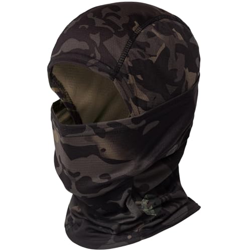 CAMOTER Camo Balaclava Ski Face Mask UV Protector for Man and Women Hunting Fishing Motorcycle Windproof&Military Tactical (Polyester, Camo CP Black) - Image 1
