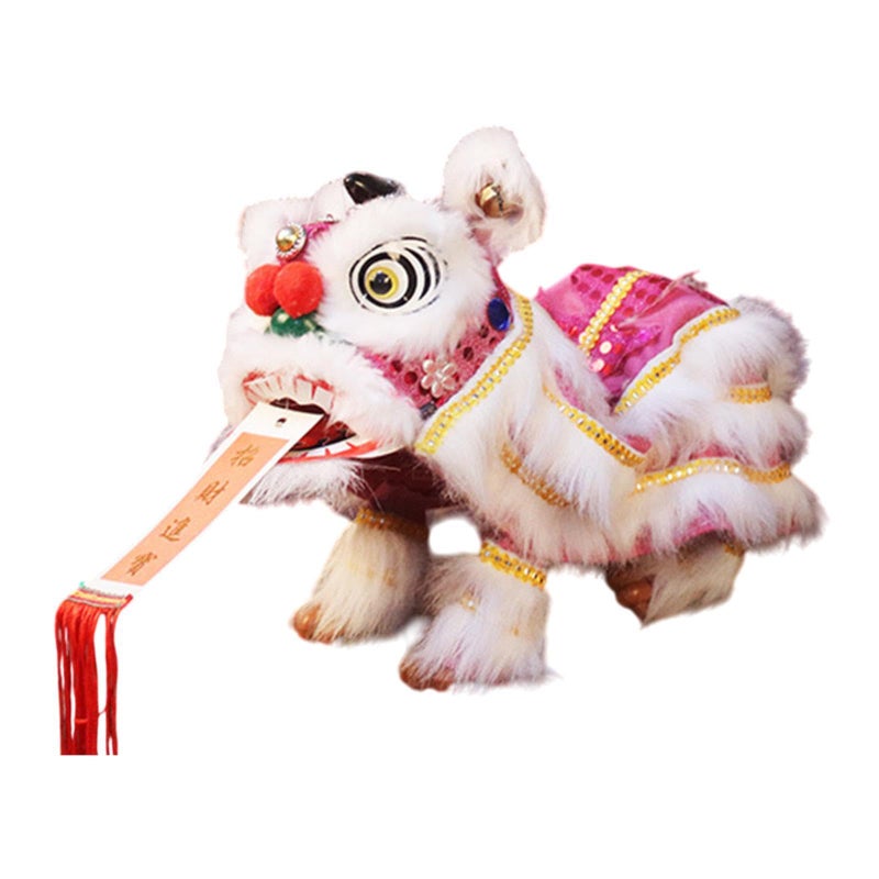 Pink White Chinese Hand String Puppet Marionette Lion Toy For Children Adults Party - Image 2