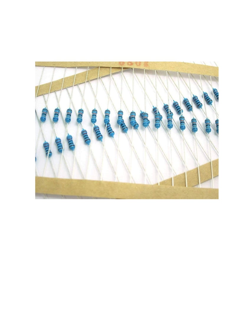 1/4W Metal Film Resistor 5 Color Ring Band 1% Ohms Tolerance For Electrical DIY Pack of 50  - Image 2