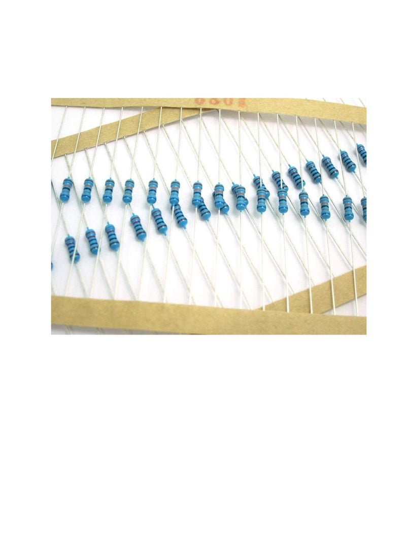 1/4W Metal Film Resistor 5 Color Ring Band 1% Ohms Tolerance For Electrical DIY Pack of 50  - Image 3