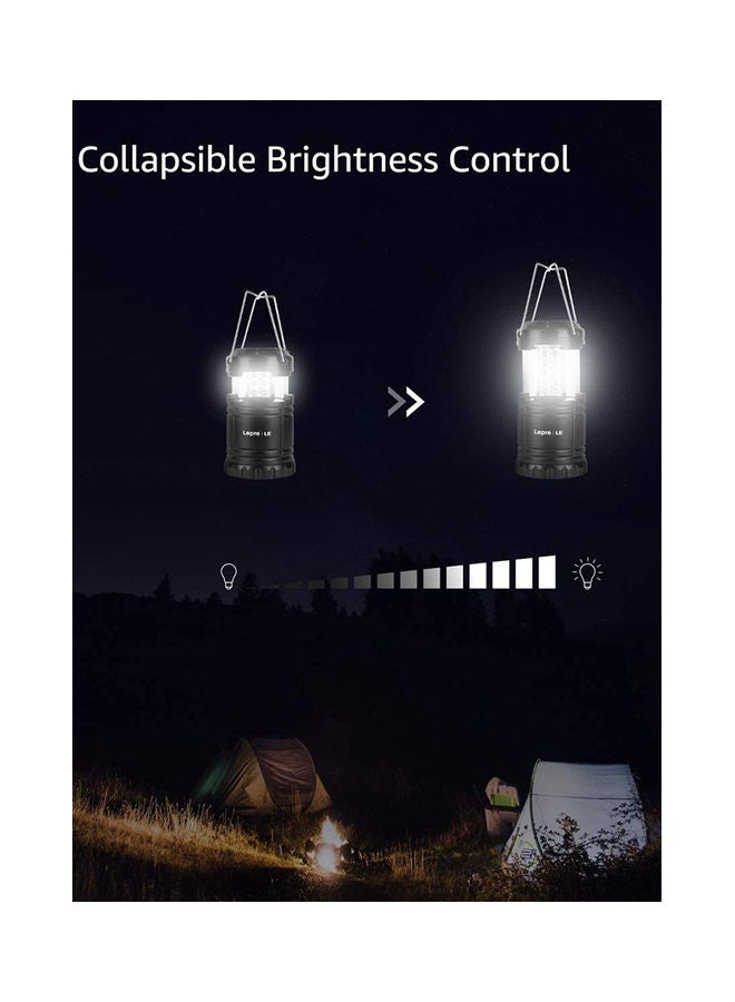 2-Pack Portable LED Camping Lantern Flashlights Survival Kit For Emergency Black/Silver 18x8.5x8.5cm - Image 4