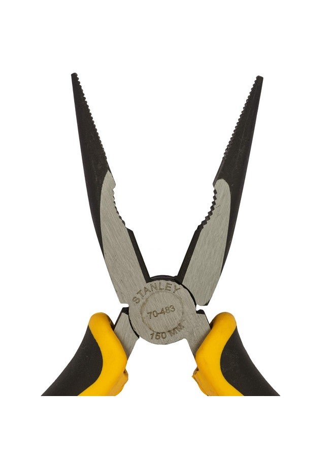 Stanley STANLEY 70-483 6 Sturdy Steel Long Nose Plier Double Color Sleeve - 24 x 14 x 19 Centimeters (Yellow and Black)  - Image 3