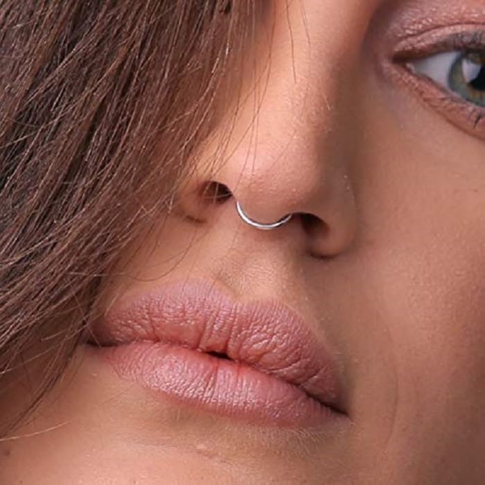 Abhooshan Pure 92.5 Sterling Silver Designer Press On Nose Ring - No Piercing required - Clip-On. Stylish and Latest Body Jewelry for Septum Couch Helix - Image 3