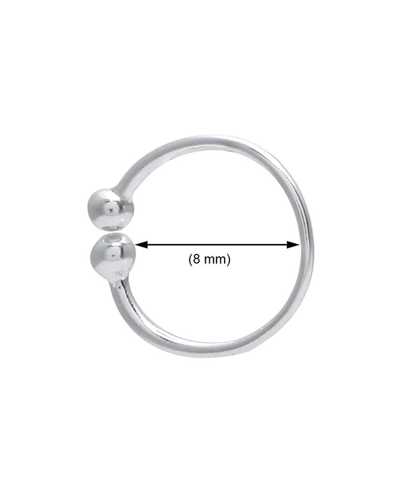 Abhooshan Pure 92.5 Sterling Silver Designer Press On Nose Ring - No Piercing required - Clip-On. Stylish and Latest Body Jewelry for Septum Couch Helix - Image 1