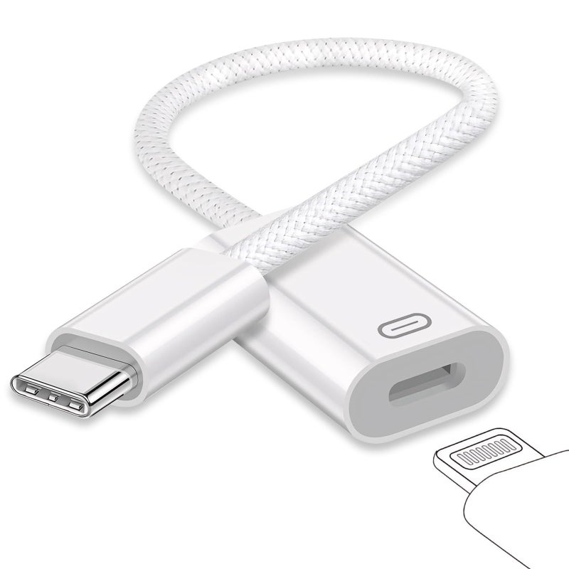 GetsISKON USB C to Lightning Headphone Audio Adapter, Type C Male to Female Lightning Earphone Converter with Charge/Data Transfer, Compatible with iPhone 17/16/15 Plus/Pro/Max, iPad Pro/Air 6/5/4, MacBook - Image 1