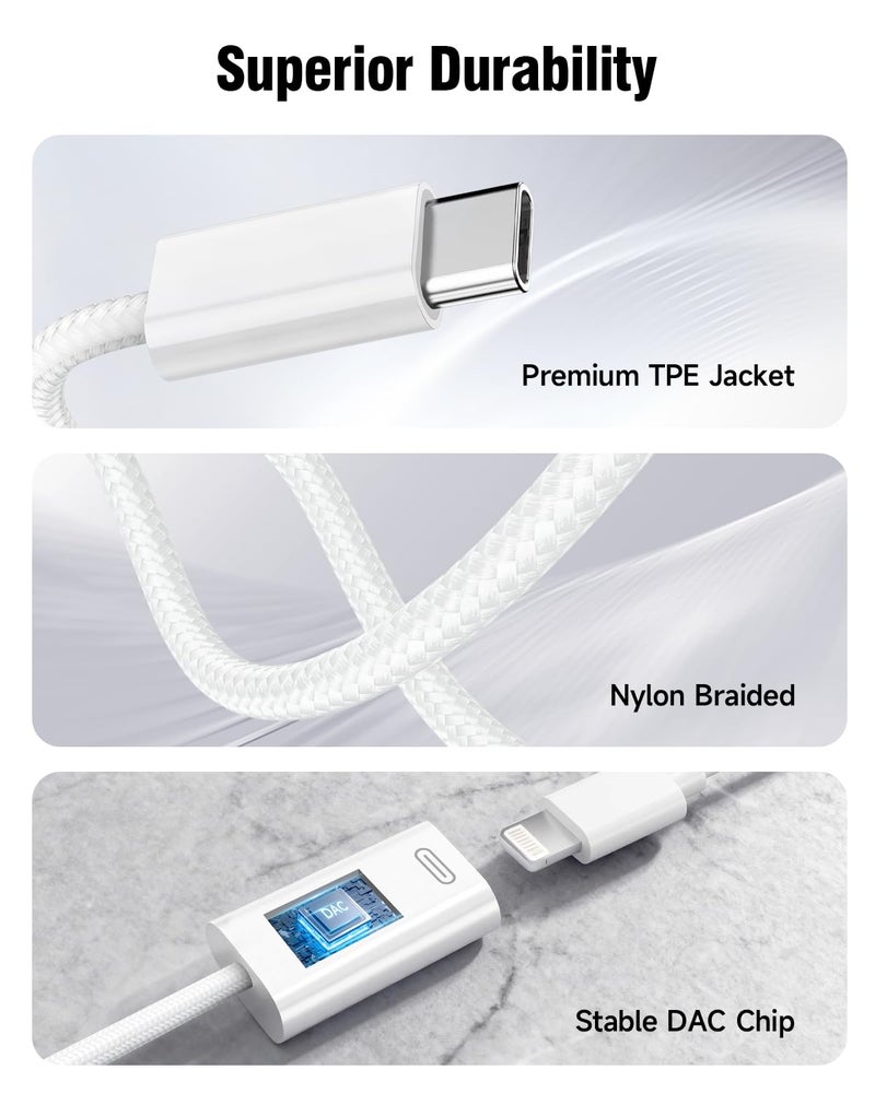 GetsISKON USB C to Lightning Headphone Audio Adapter, Type C Male to Female Lightning Earphone Converter with Charge/Data Transfer, Compatible with iPhone 17/16/15 Plus/Pro/Max, iPad Pro/Air 6/5/4, MacBook - Image 5