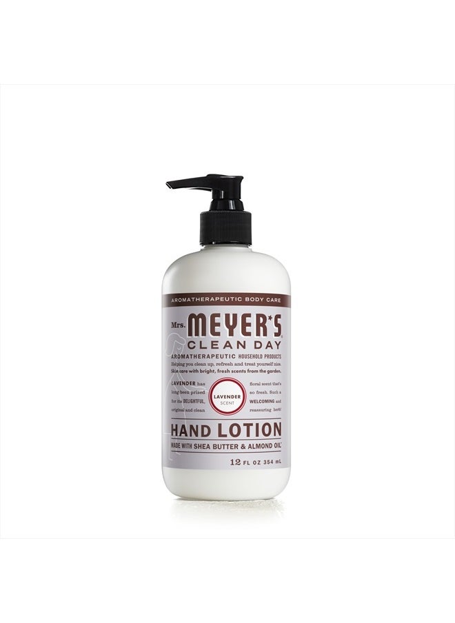 Mrs. Meyer's Clean Day Hand Lotion for Dry Hands, Non-Greasy Moisturizer Made with Essential Oils, Lavender, 12 oz  - Image 1
