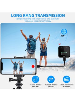 Y&D Wireless Lavalier Microphone, 2.4G lavalier microphone wireless (2TX + 1RX), For iPhone/Android, Professional Recording Mini Microphone for Interview YouTube Facebook Live-stream  - Image 2