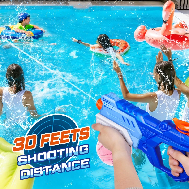 Quanquer 3 Pack Water Guns for Kids Adults  600CC Squirt Water Toy Gun Super Blaster Soaker Long Range High Capacity Swimming Pool Beach Outdoor Fighting Toy for Boys Girls Blue - Image 3