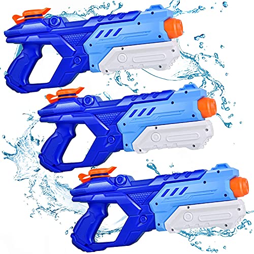 Quanquer 3 Pack Water Guns for Kids Adults  600CC Squirt Water Toy Gun Super Blaster Soaker Long Range High Capacity Swimming Pool Beach Outdoor Fighting Toy for Boys Girls Blue - Image 1