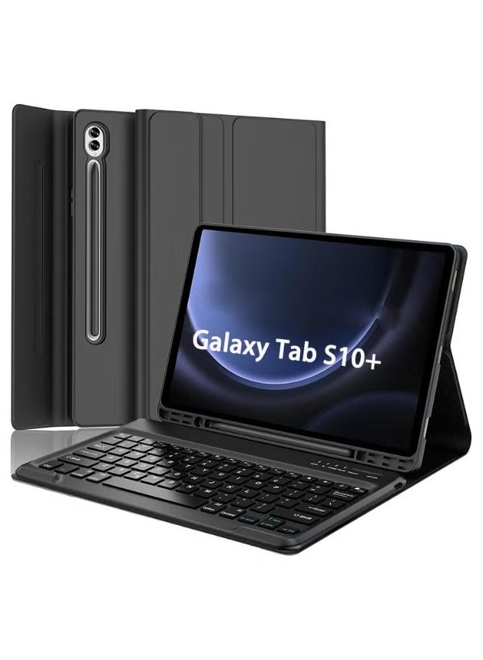 general Keyboard with Tablet Case for Samsung Galaxy Tab S10+ 12.4 inch,Detachable Wireless Keyboard Soft TPU Folio Case for S10 Plus, with S Pen Holde - Image 1