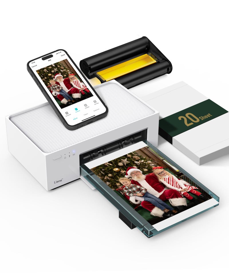 Liene M100 4x6'' Photo Printer, Wi-Fi Picture Printer, 20 Sheets, Full-Color Photo, Instant Phone Printer for iPhone, Android, Smartphone, Thermal Dye Sublimation, Portable Photo Printer for Home Use - Image 1