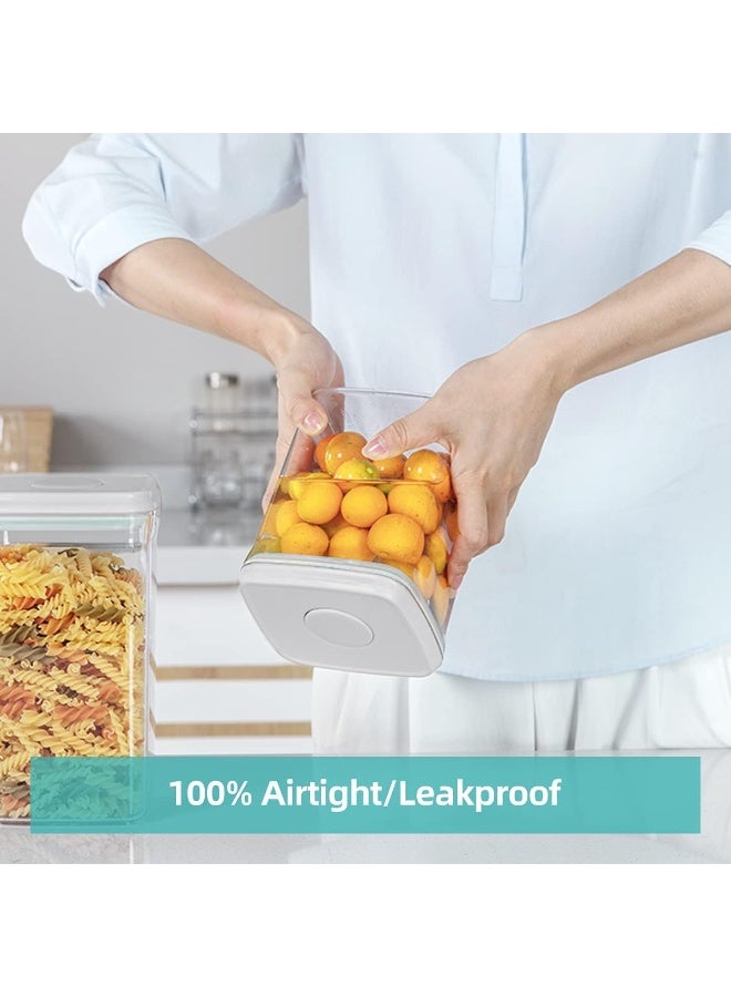 أنكو عبوات تخزين طعام Ankou الفاخرة المحكمة الإغلاق Qt Pop Up Food Formula مع أغطية، خالية من مادة BPA، قابلة للتكديس بزر واحد للقهوة والشاي والسكر البني والحبوب، عبوة من 4 قطع، سعة (1200 مل × 1 + 2000 مل × 1 + 2700 مل × 1 + 3300 مل × 1) - Image 5