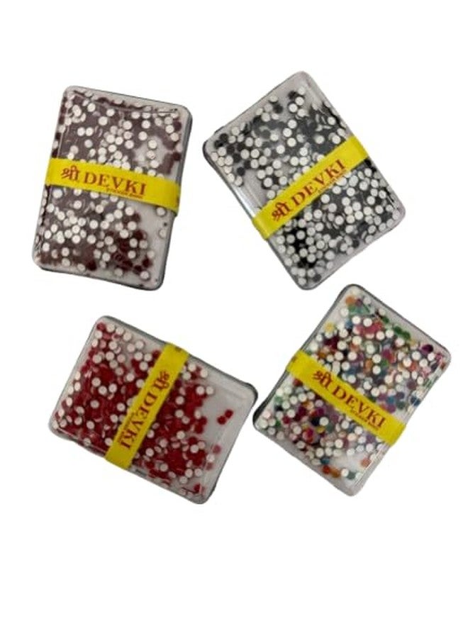 Velvet Bindis for Women and Girls, Mixed Colors Red Maroon Multicolor, Small Size, Pack of 12 - Image 3