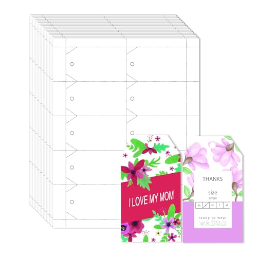 Mr-Label 250 Printable Blank Tags with String, 2" x 3.5", 230GSM Matt White Micro-Perforated Cardstock for Clothes Tags, Price Tags, Gift Tags - Image 1