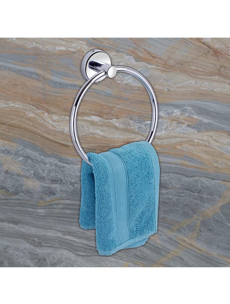 Stainless Steel Towel Ring for BathroomWash BasinNapkinTowel HangerBathroom Accessories Stainless Steel Napkin Ring Towel stand Napkin Hanger Towel RingHolderHanger Size 10X10X5 CMS colorsilver pack of 1pc  - Image 5