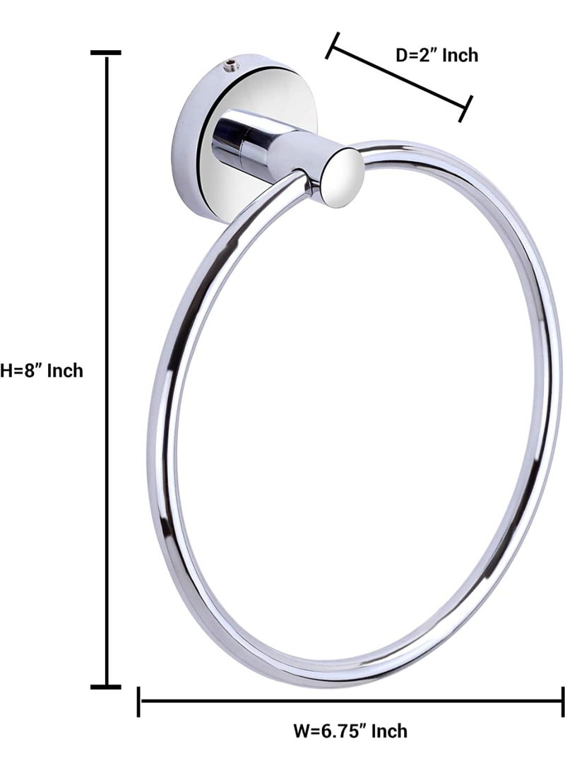 Stainless Steel Towel Ring for BathroomWash BasinNapkinTowel HangerBathroom Accessories Stainless Steel Napkin Ring Towel stand Napkin Hanger Towel RingHolderHanger Size 10X10X5 CMS colorsilver pack of 1pc  - Image 2
