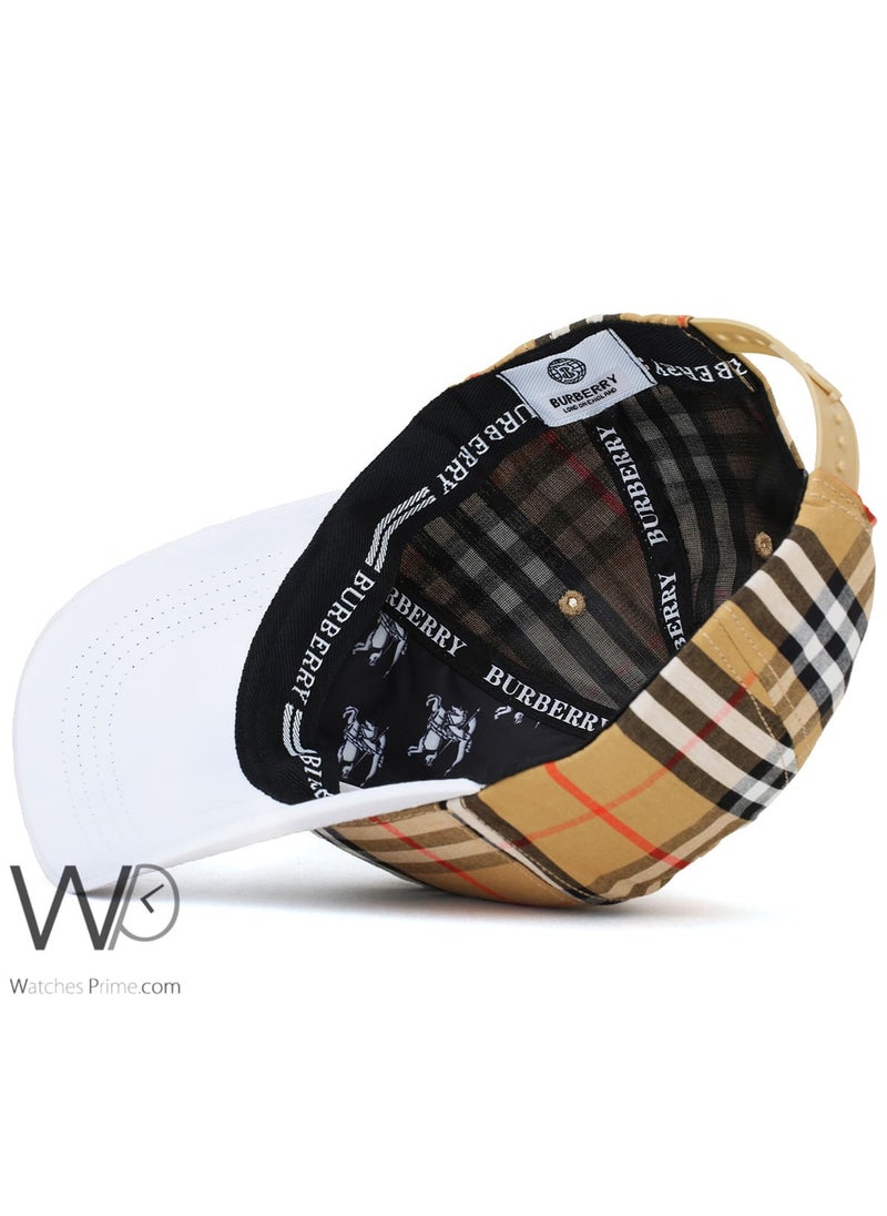 BURBERRY Burberry BT Baseball Beige White Cap Cotton Hat  - Image 4