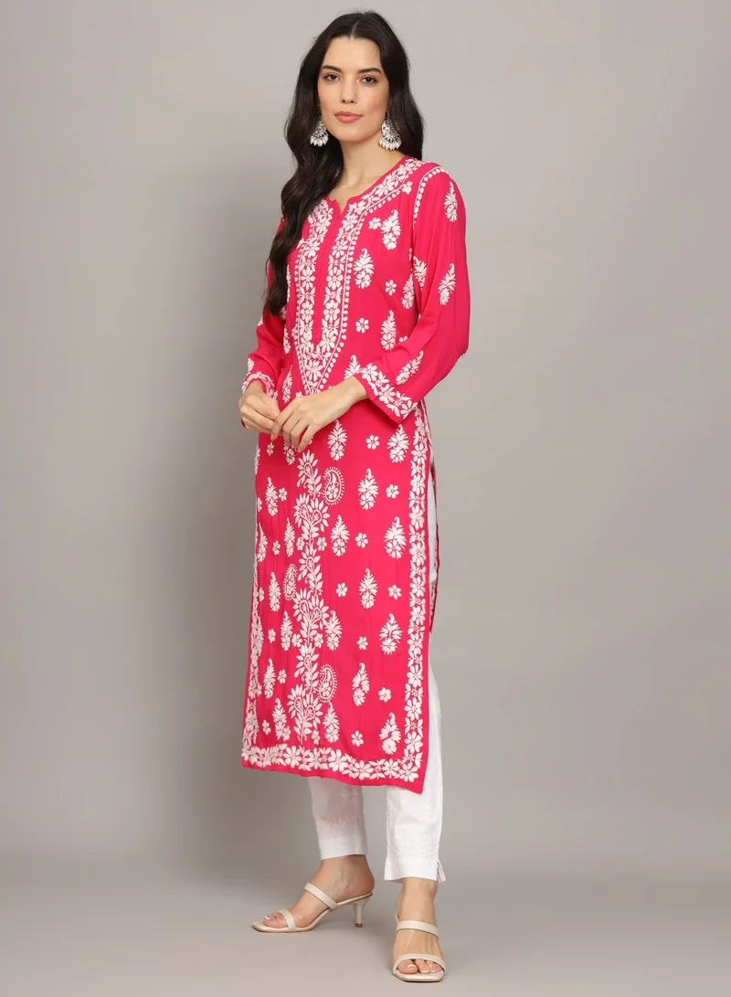 Alaya Women Chikankari Hand Embroidered Modal Kurta -AL4042