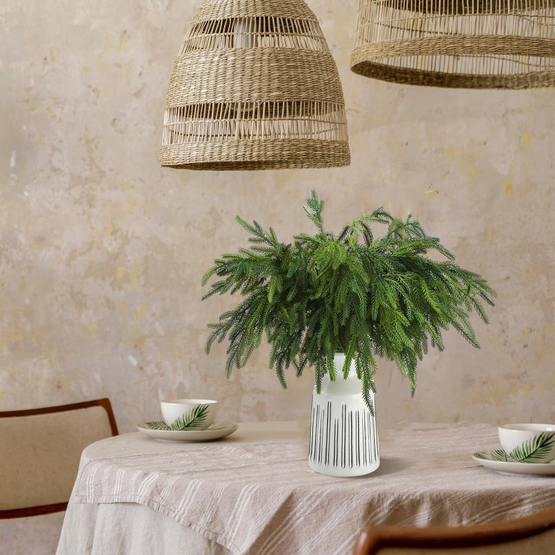 Jutom Christmas Norfolk Pine Branches, Artificial Norfolk Branch Faux Plants Greenery Stem Pine Picks for Christmas Vase DIY Crafts Centerpiece Garland Wreath Home Decor (12 Pcs,18 Inches) - Image 5