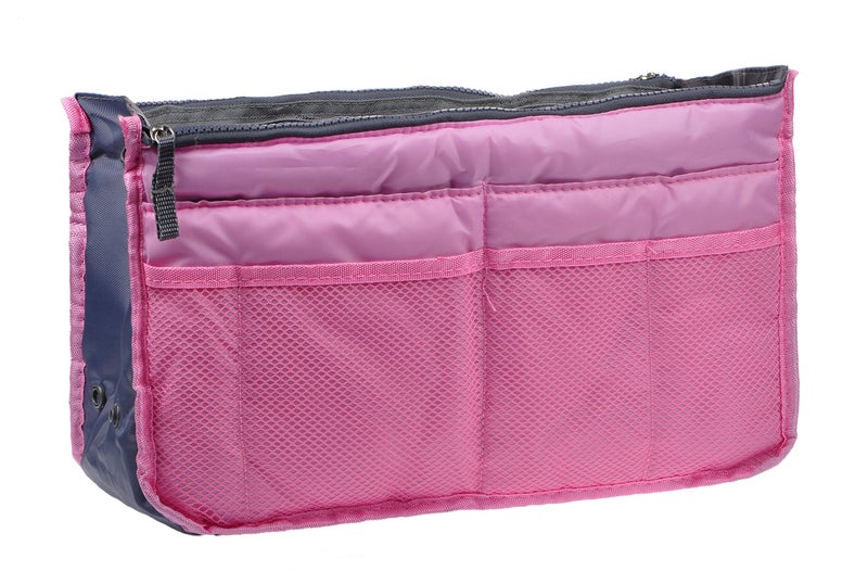 Vercord Purse Organizer Insert for Handbags Bag Organizers Inside Tote Pocketbook Women Nurse Nylon 13 Pockets Pink Small - Image 2