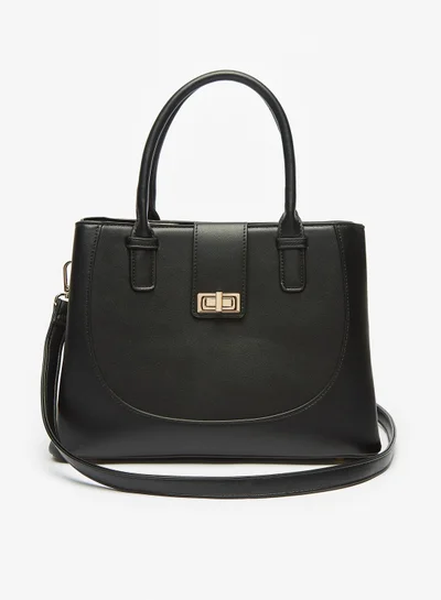 Flora Bella By Shoexpress Womens Solid Tote Bag with Double Handle and Zip Closure