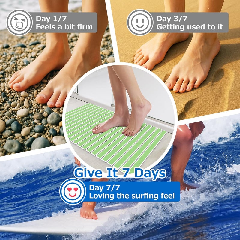 Matace Non Slip Rubber Bathtub & Shower Mat with Suction Cups, Thick Textured Surface, Fast Drain and Upright Drying Design, No Pooling Water for Better Hygiene, 27 x 16 Inch, Mint Green - Image 5