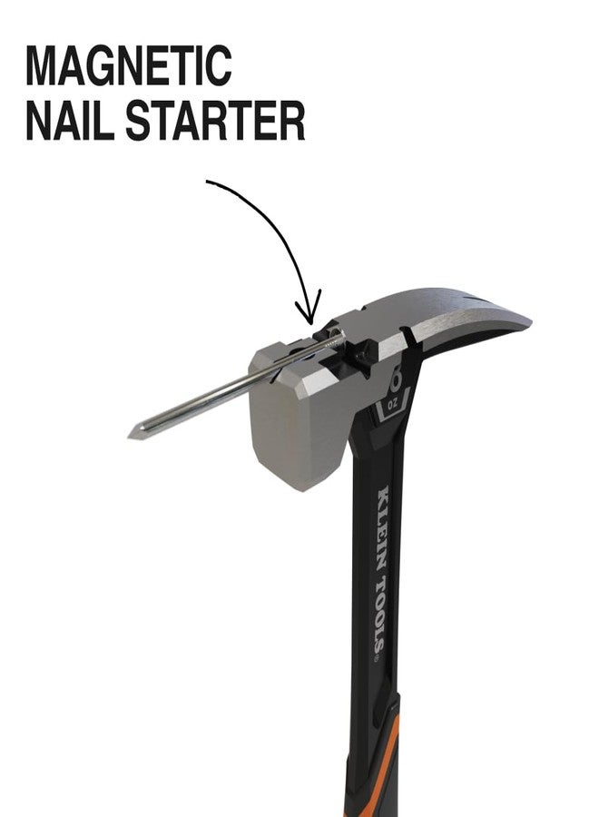 Klein Tools H80918S Smooth Face Framing Hammer with Straight Claw, 18-Ounce Forged Steel, Magnetic Nail Starter and Extra-Large Squared Strike Face - Image 4