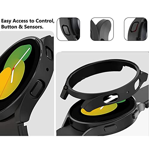 OpenTech® Hard Matte Silicone Protection Front Case Cover for Samsung Galaxy Watch 5 (44mm) (No Screen Protector Attached) (BLACK) - Image 5