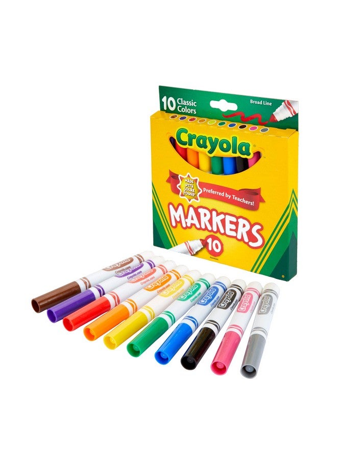 Crayola Broad Line Markers (12pk), Bulk School Coloring Markers for Kids, Must Have Classroom Supplies for Teachers, Preschool & Kindergarten Supplies - Image 4