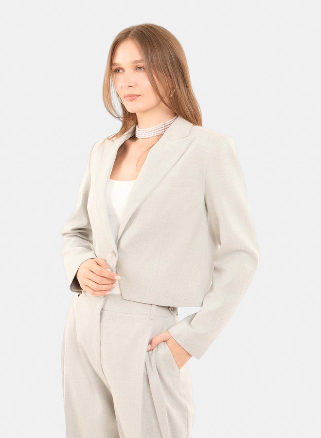 Dalydress Women Cropped Blazer With Button - Image 4