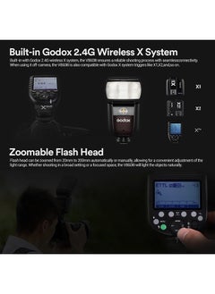 Godox Godox V860III-C Camera Flash Speedlight for Canon, 2.4G TTL 1/8000S HSS Speedlite Flash for Canon, 7.2V/2600mAh Rechargeable Li-ion Battery, 0.01-1.5s Recycle Time, 10 Levels LED Modeling Lamp  - Image 5