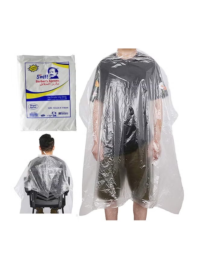 Swift 50 Piece Disposable Barbars Apron White 155/116cm - Image 2