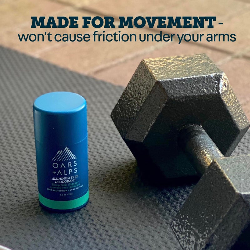 Oars + Alps Deodorant for Men & Women, Aluminum Free Deodorant for Men, Dermatologist Tested, Clean Ingredients, Non Toxic, Vegan, Long Lasting, Deep Sea Glacier, 2pk, 2.6oz - Image 3