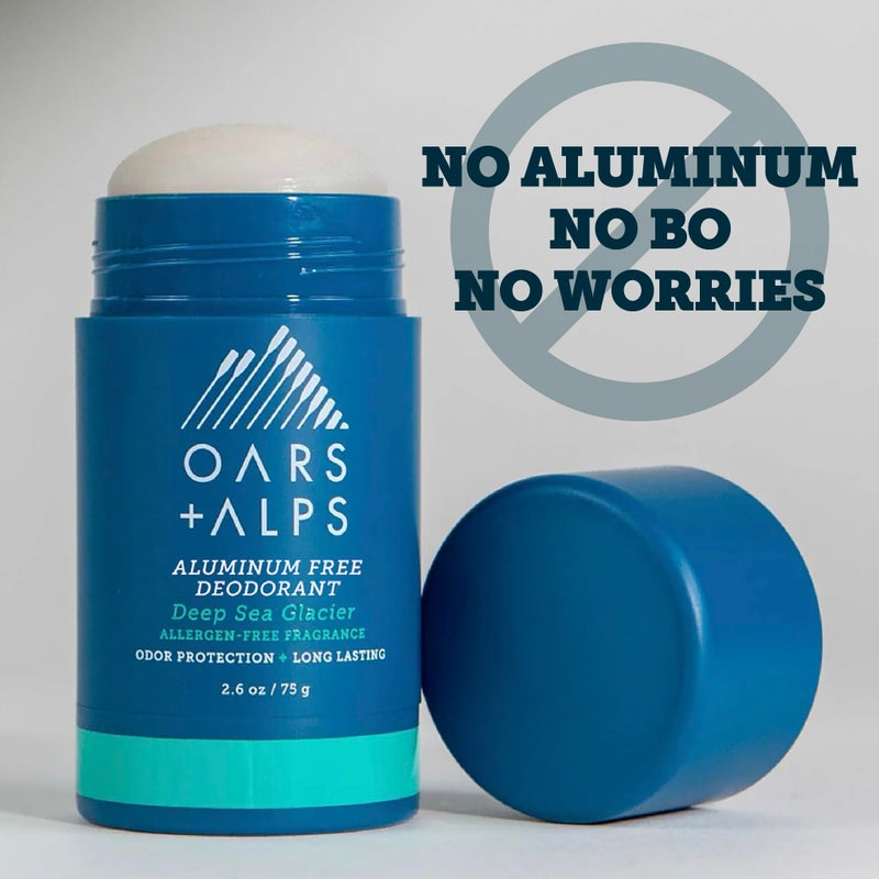 Oars + Alps Deodorant for Men & Women, Aluminum Free Deodorant for Men, Dermatologist Tested, Clean Ingredients, Non Toxic, Vegan, Long Lasting, Deep Sea Glacier, 2pk, 2.6oz - Image 4