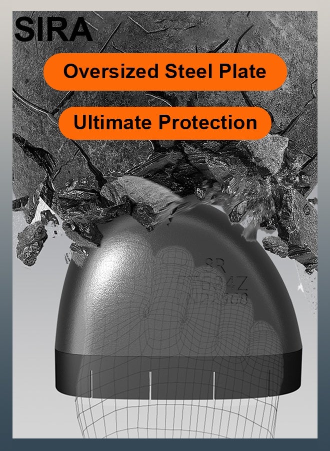 SIRA Men's Khaki Safety Work Boots - Steel Toe Anti-Slip Shoes with Quick Lacing, Puncture Proof & Breathable Mesh for Construction/Warehouse - Image 4