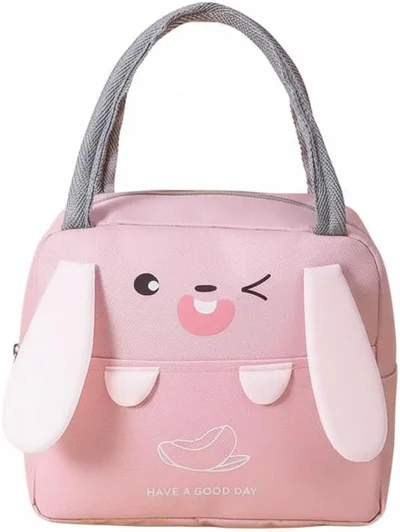 Mobcos Mobcos Ear Panda Pink Large Capacity Insulated Lunch Bag | Waterproof & Stain-Resistant Meal Tote with Advanced Temperature Retention | Durable Polyester Lunch Bag for Office & School