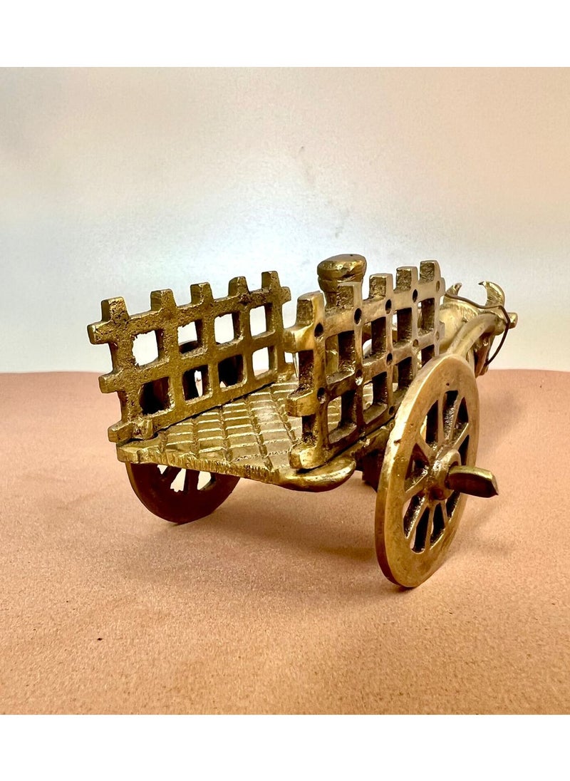 QUESERA QUESERSA Brass Bullock cart Table Decor Art Deco Gold Finish Table Decor Metal Figurines showpiece for Living Room | Bedroom | Office Reception Decoration (Art Deco brasscart)  - Image 4