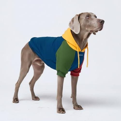 Spark Paws Dog Hoodie Premium Dog Sweater for Small Medium and Large Dogs Warm Outfits for French Bulldogs Pitbull Puppy Winter Jacket Alternative Primary Color Block 3XL - Image 1