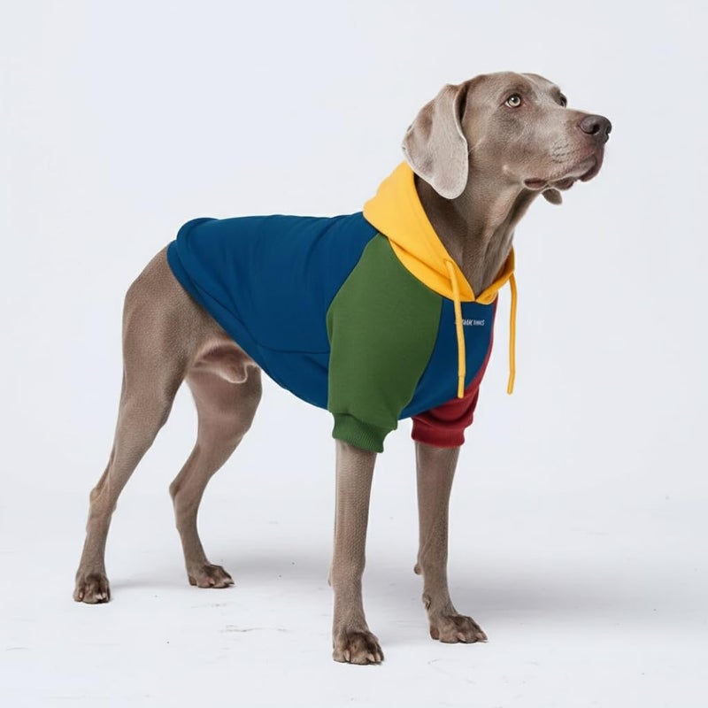 Spark Paws Dog Hoodie Premium Dog Sweater for Small Medium and Large Dogs Warm Outfits for French Bulldogs Pitbull Puppy Winter Jacket Alternative Primary Color Block 3XL - Image 2