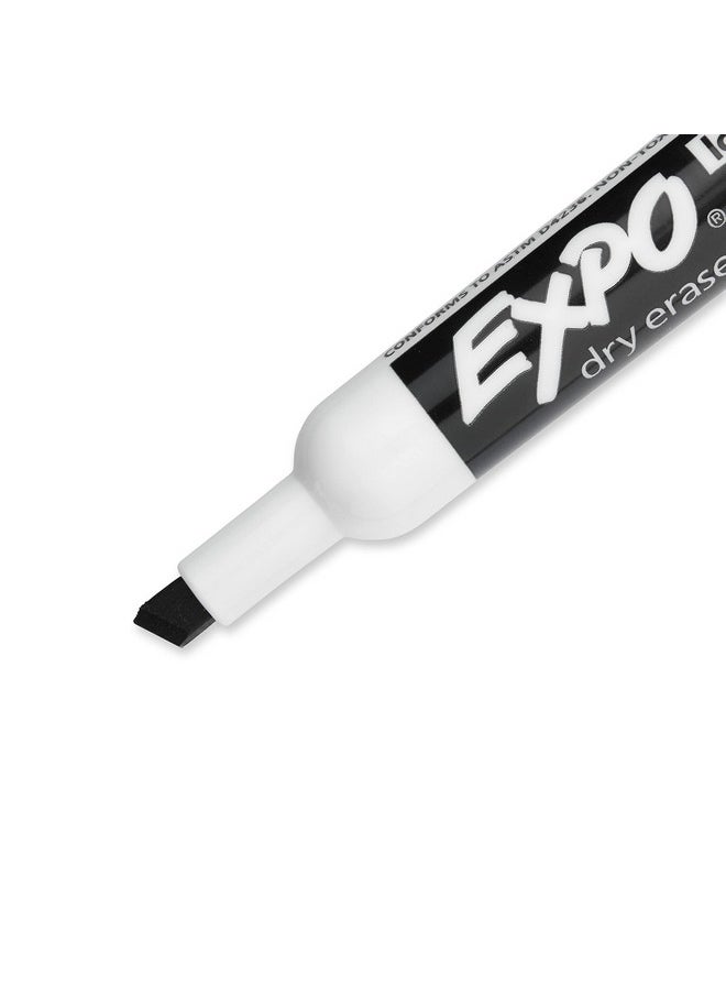 Expo Low Odor Dry Erase Markers, Black, Chisel Tip For Versatile Lines, Perfect For Home, Classroom And Office, Pack Of 12  - Image 4