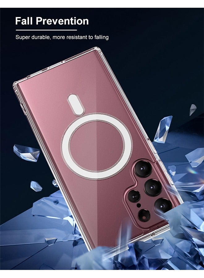 HS Samsung S23 Ultra Magsafe Case 2023 Slim Thin Magnetic Cover Anti Yellowing Anti Scratch Hard Back Crystal Clear - Image 3