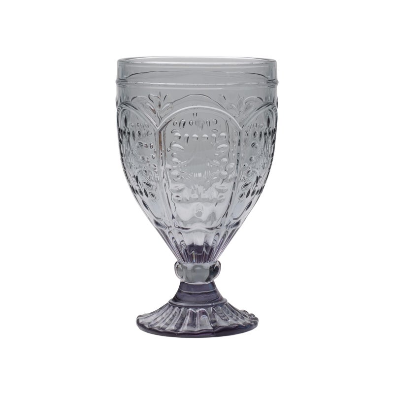 Fitz & Floyd Fitz and Floyd Trestle Glassware Ornate Goblets, Set of 4, Smoke - Image 2