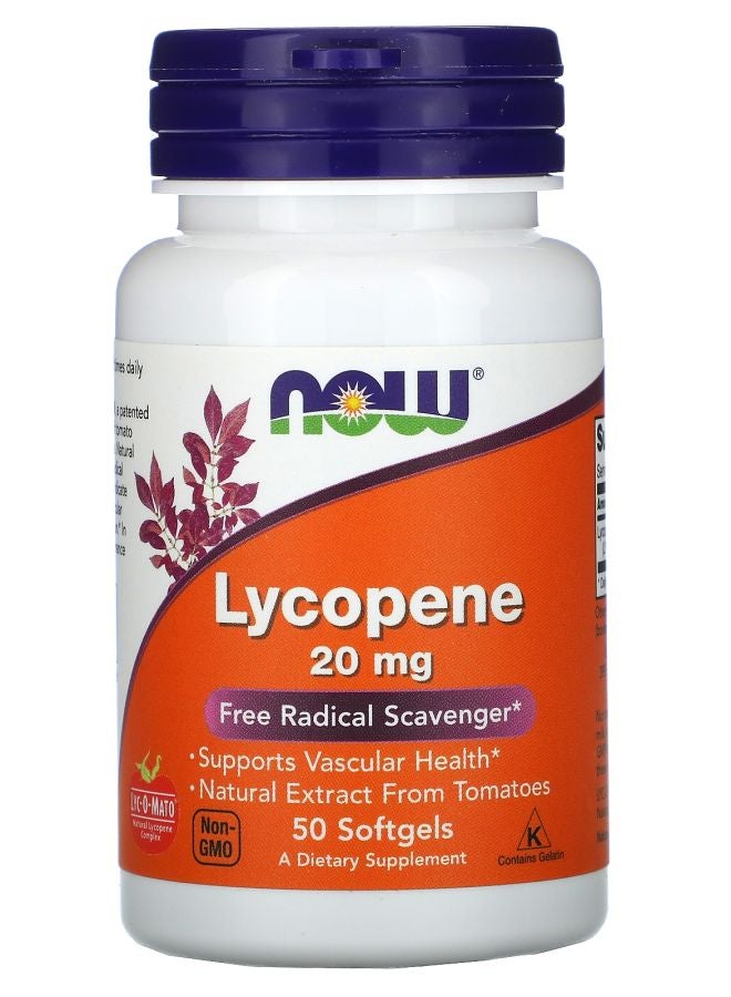 now Lycopene 20 mg 50 Softgels