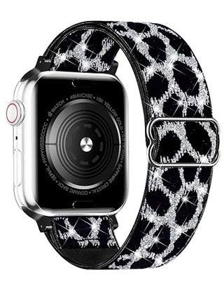 Nylon Solo Loop Stretchy Straps For Apple Watch Band 41mm 40mm 38mm, Elastic Wristbands Strap for iwatch Series 9 8 7 6 5 4 3 2 1 SE 2 SE Shiny Silver Leopard - pzsku/ZA18BD9FEC4FAA7C2F8EBZ/45/_/1735942587/f268c83b-b23c-4d63-a58e-e9bc33cefec0